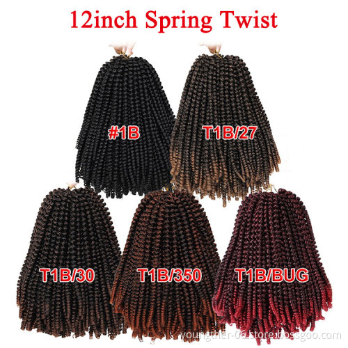 Synthetic Braiding Hair Spring Twist Crochet Hair Extensions Jamaican Bounce Spring Curl